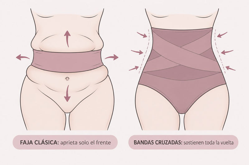 Faja clásica frente a bandas cruzadas 360°